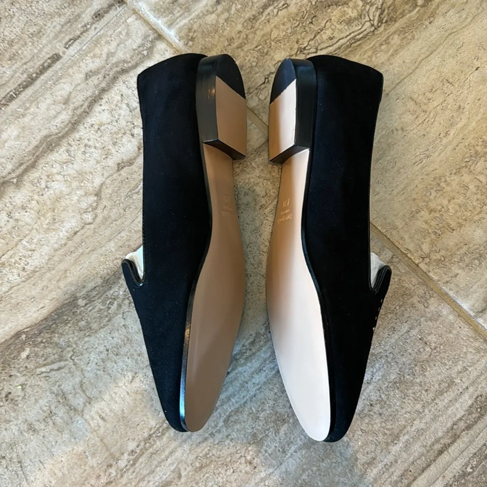 NWOB Kate Spade Lounge Fizzy Loafer Suede Embroidered Champagne Toast Size 7.5